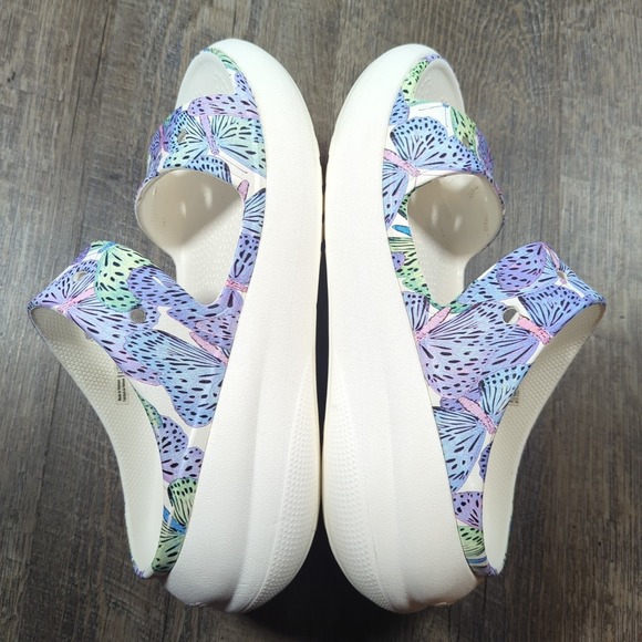 Crocs Classic Crush Butterfly Sandal Iconic Wedge Platform White Woman Size 8 - Picture 9 of 14